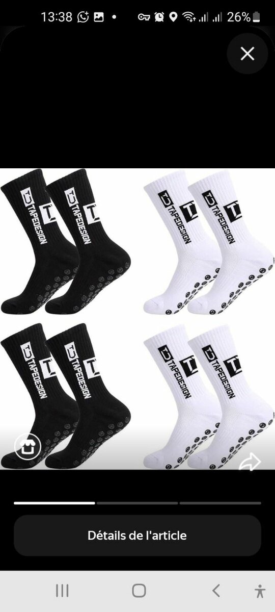 Chaussettes de sport antidérapantes