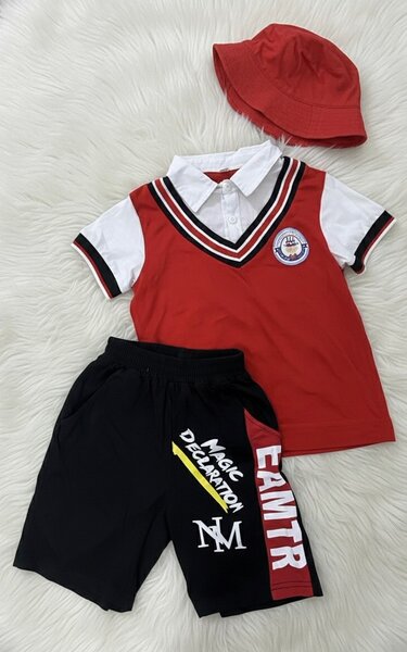 Ensemble garçon rouge stylé