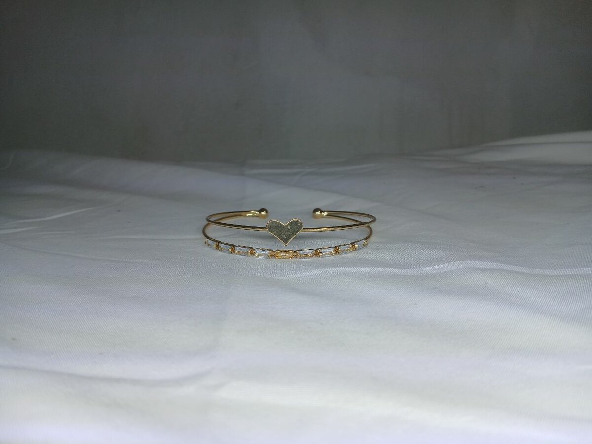 Bracelet ajustable cœur cristaux