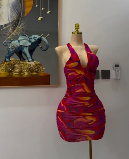 Short dress with print