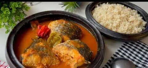 Soupe de poisson+ Attiéké
