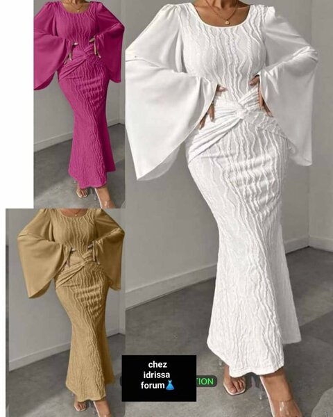 Robe longue élégante manches larges