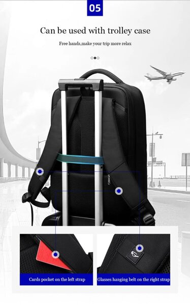 Sac à dos de voyage avec poche pour cartes