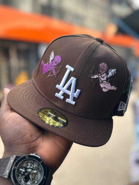 Casquette Marron Brodée LA