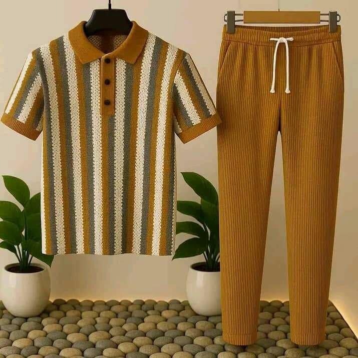 Ensemble Polo Rayé Homme