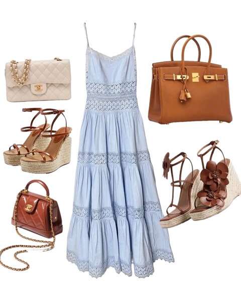 Robe longue bleu clair pour femme