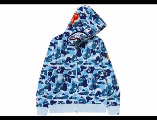 Sweat à capuche camouflage bleu Bape