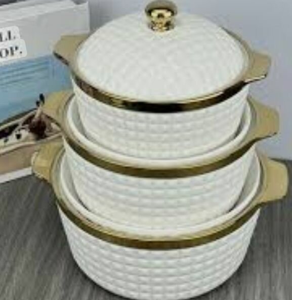 Ensemble de 3 casseroles en céramique