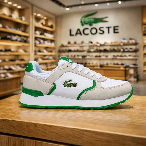 Lacoste Baskets Homme Blanc Vert