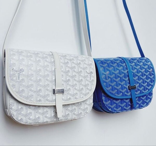 Sac Goyard croisé bleu et blanc
