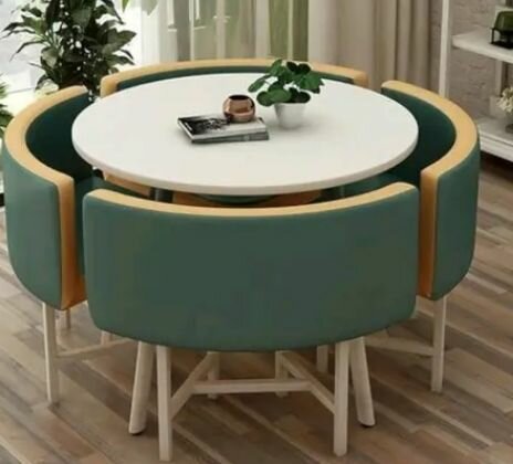 Chaise de salle à manger verte en bois