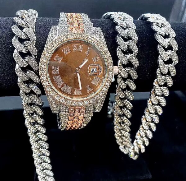 Montre et Bracelet Luxe Strass