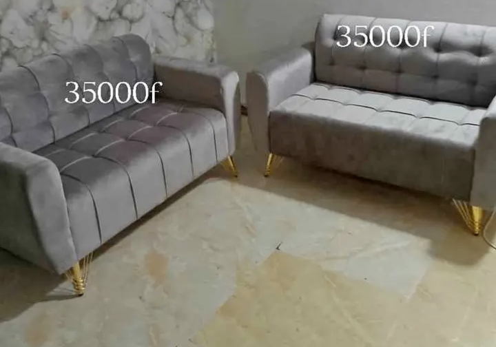 Canapé moderne gris en velours