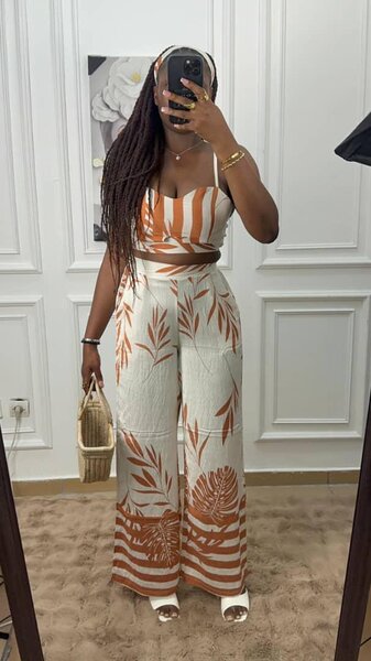 Ensemble top et pantalon imprimé