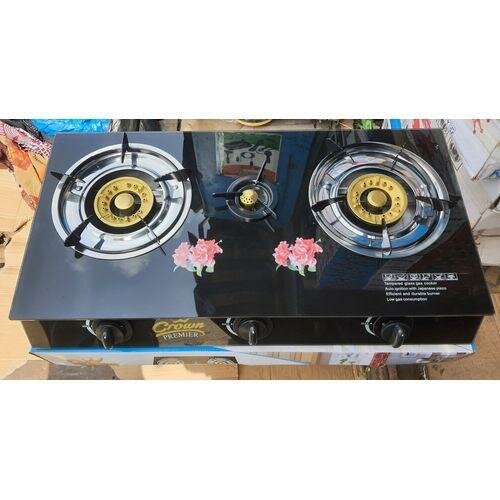 Réchaud A Gaze 3 Feux Vitré Incassable Professionnel