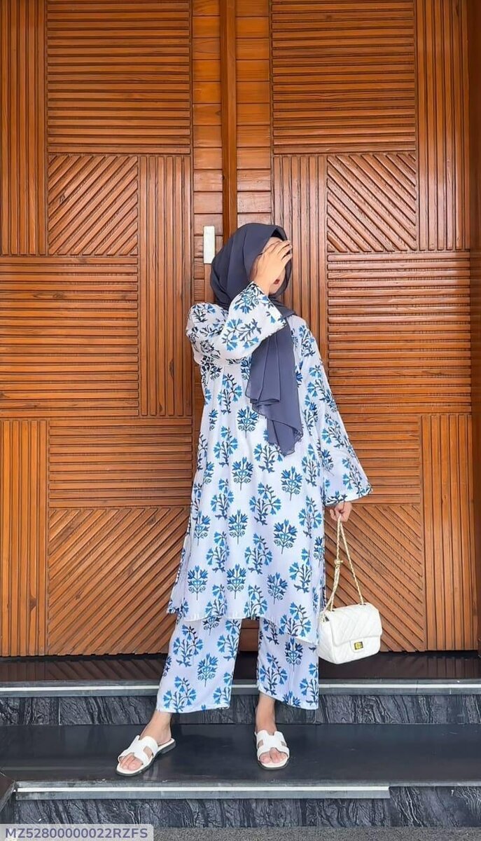 Stitched Printed Linen Suit