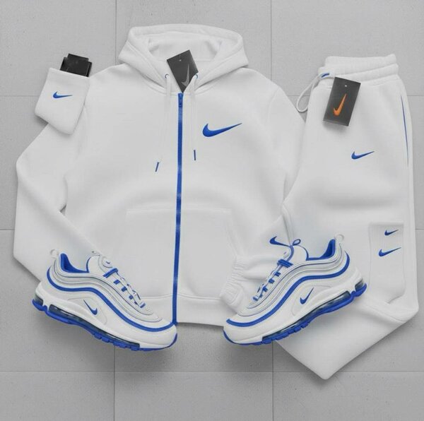 Ensemble survêtement Nike blanc et bleu