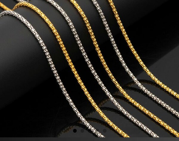 Chaine homme et femme en or plaqué or blanc ou or jaune