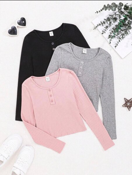 Haut femme col rond manches longues