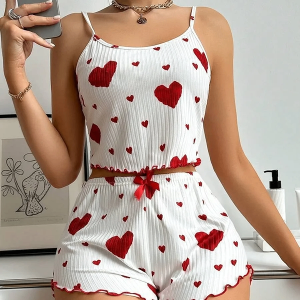 Ensemble Pyjama Cœur Femme