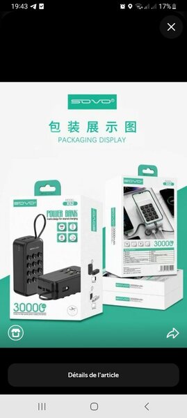 Sovo power bank 30000mAh