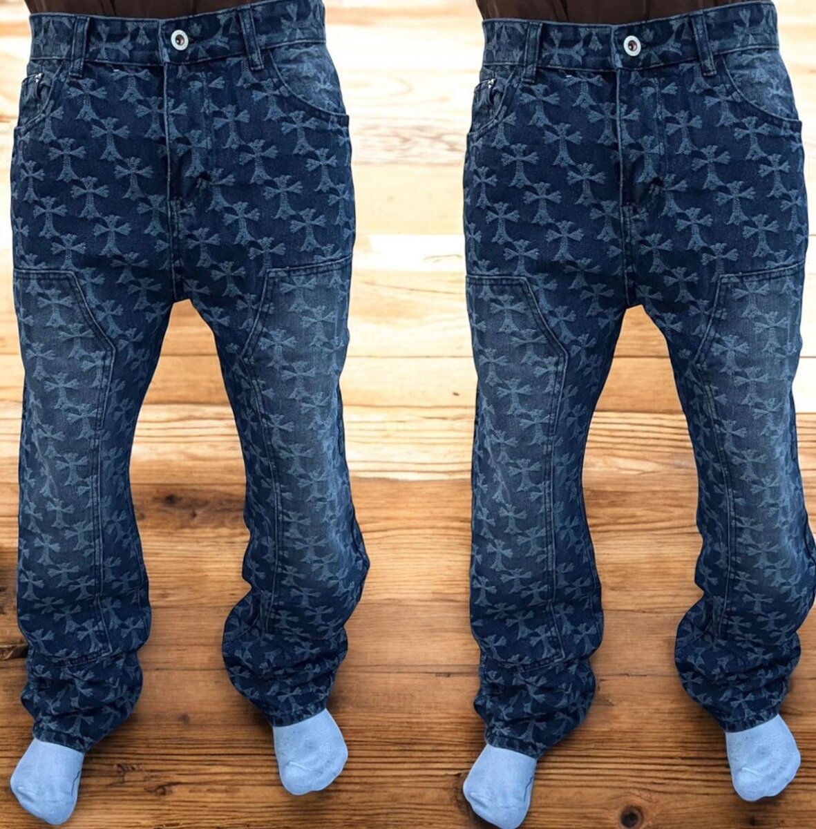 Jeans décontractés motif unique