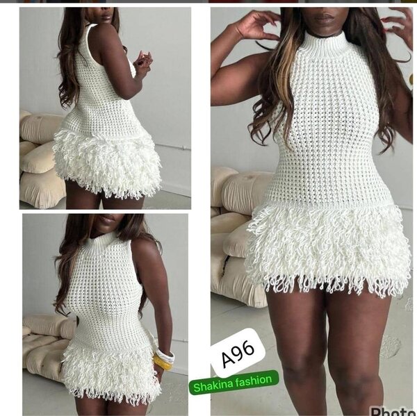 Robe blanche élégante en maille