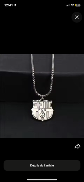 Collier Pendentif Club de Football