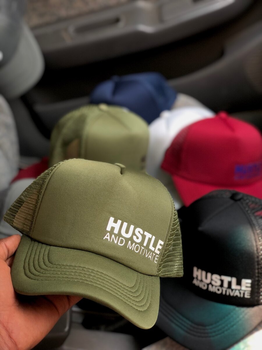 Hustle and Motivate caps