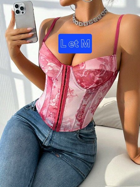 Corset Floral Rose Femme