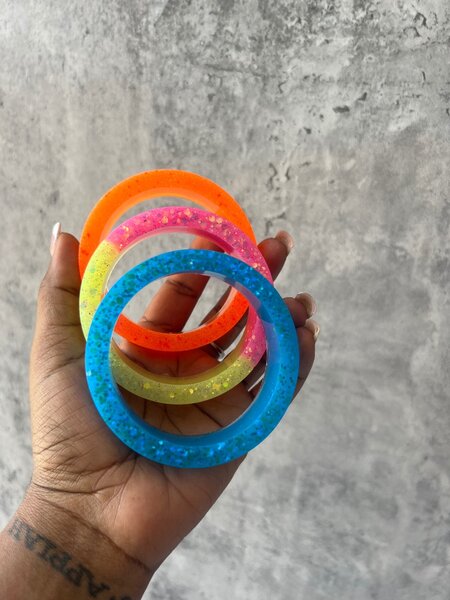 Resin Bangles And Trinket Bracelet