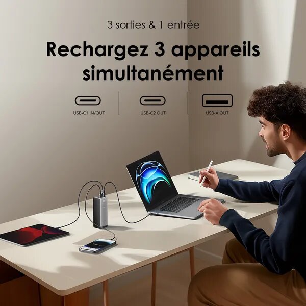 Batterie Externe 130W Ultra-Rapide