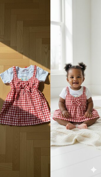 Robe bébé vichy rouge