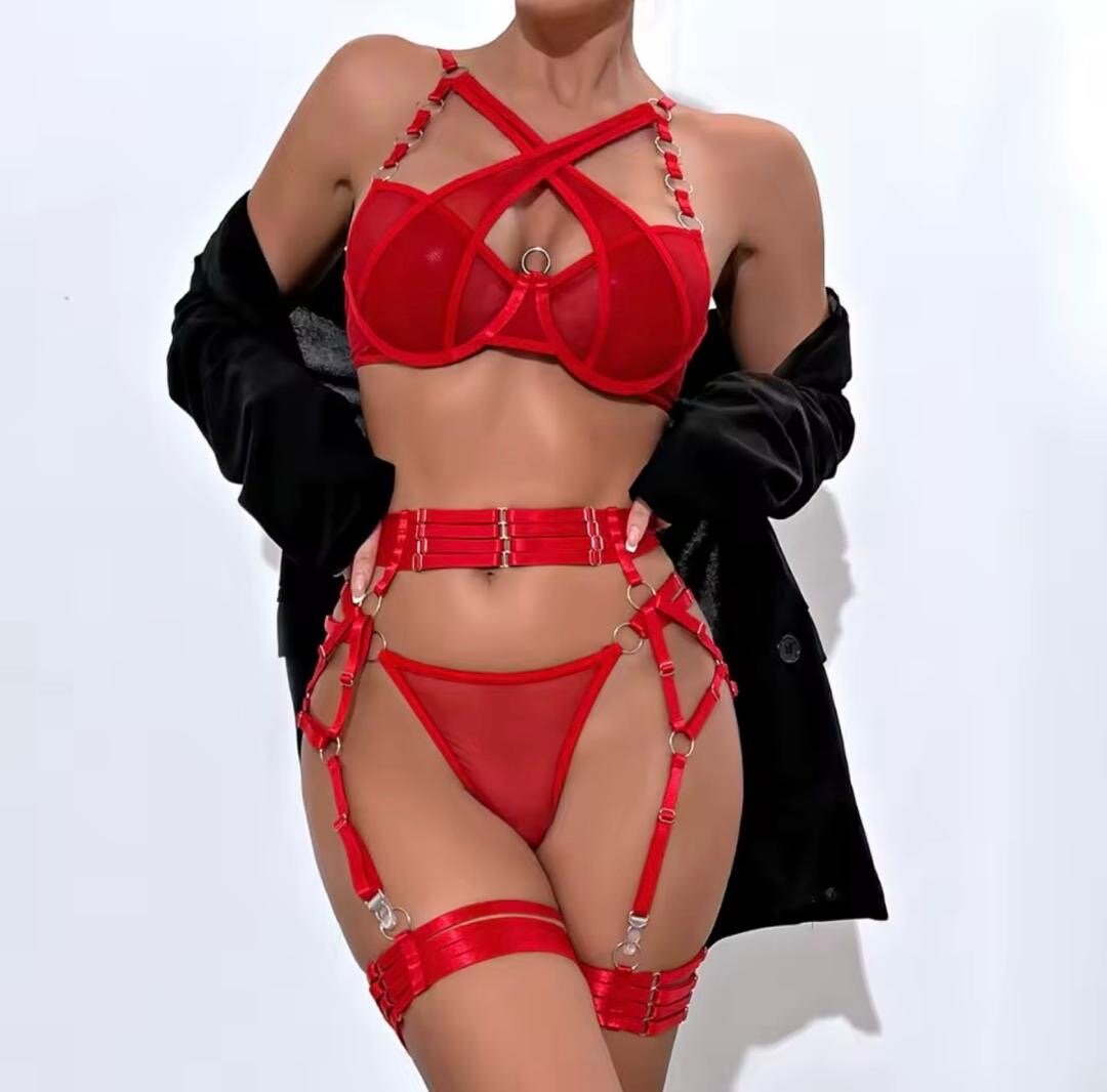 Ensemble Lingerie Rouge Sexy