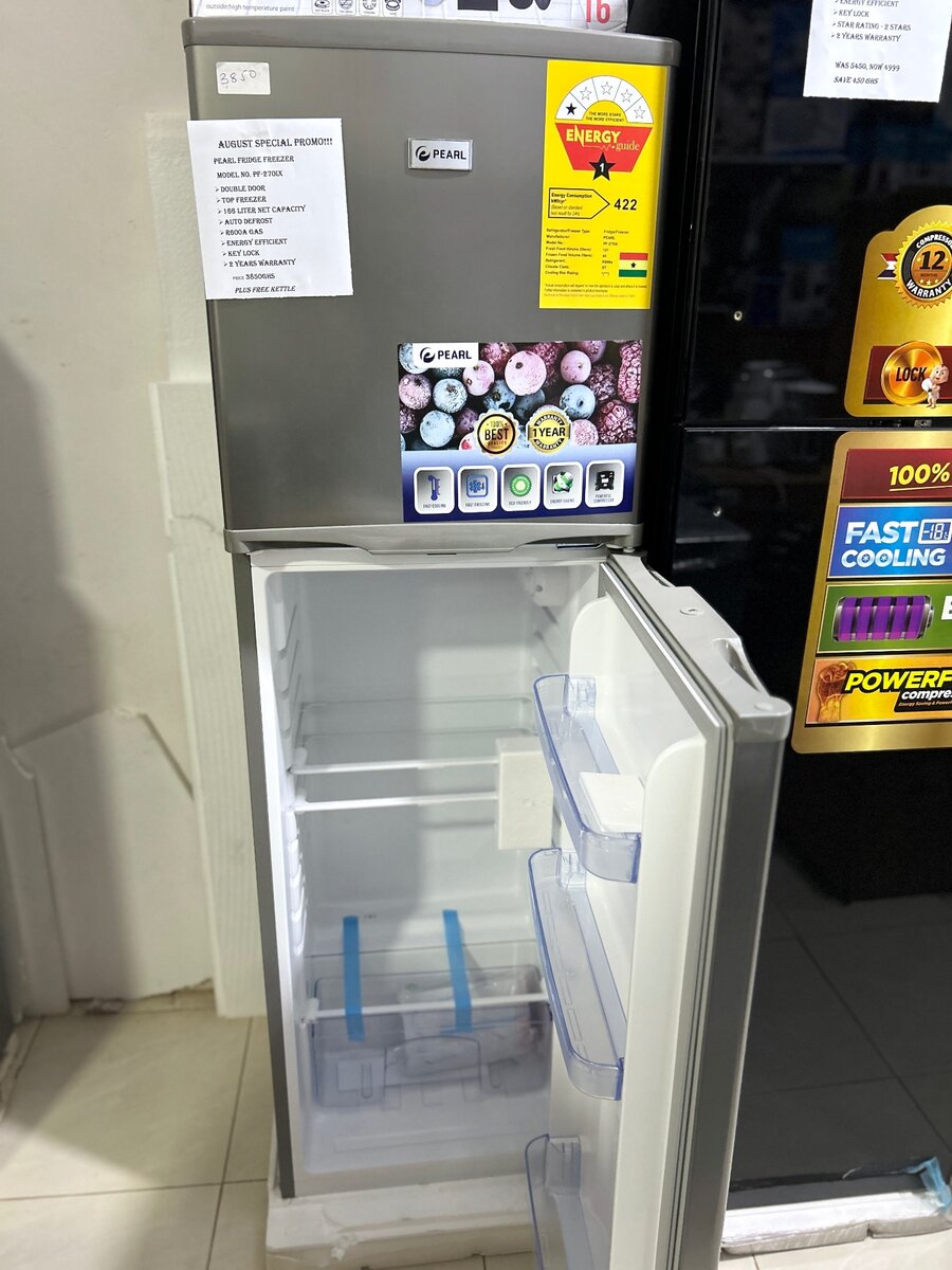 Pearl double door fridge model no PF - 270IX (166 litres)