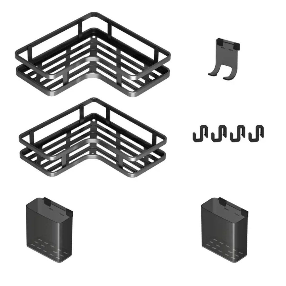Étagère d'angle de salle de bain en acier inoxydable