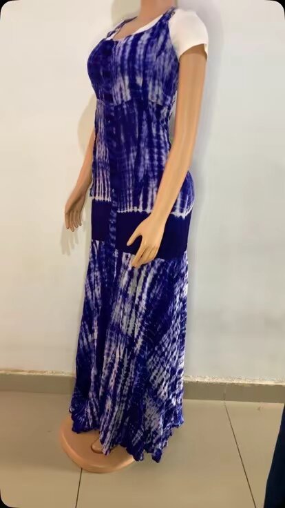 Robe Maxi Bohème Bleu Femme