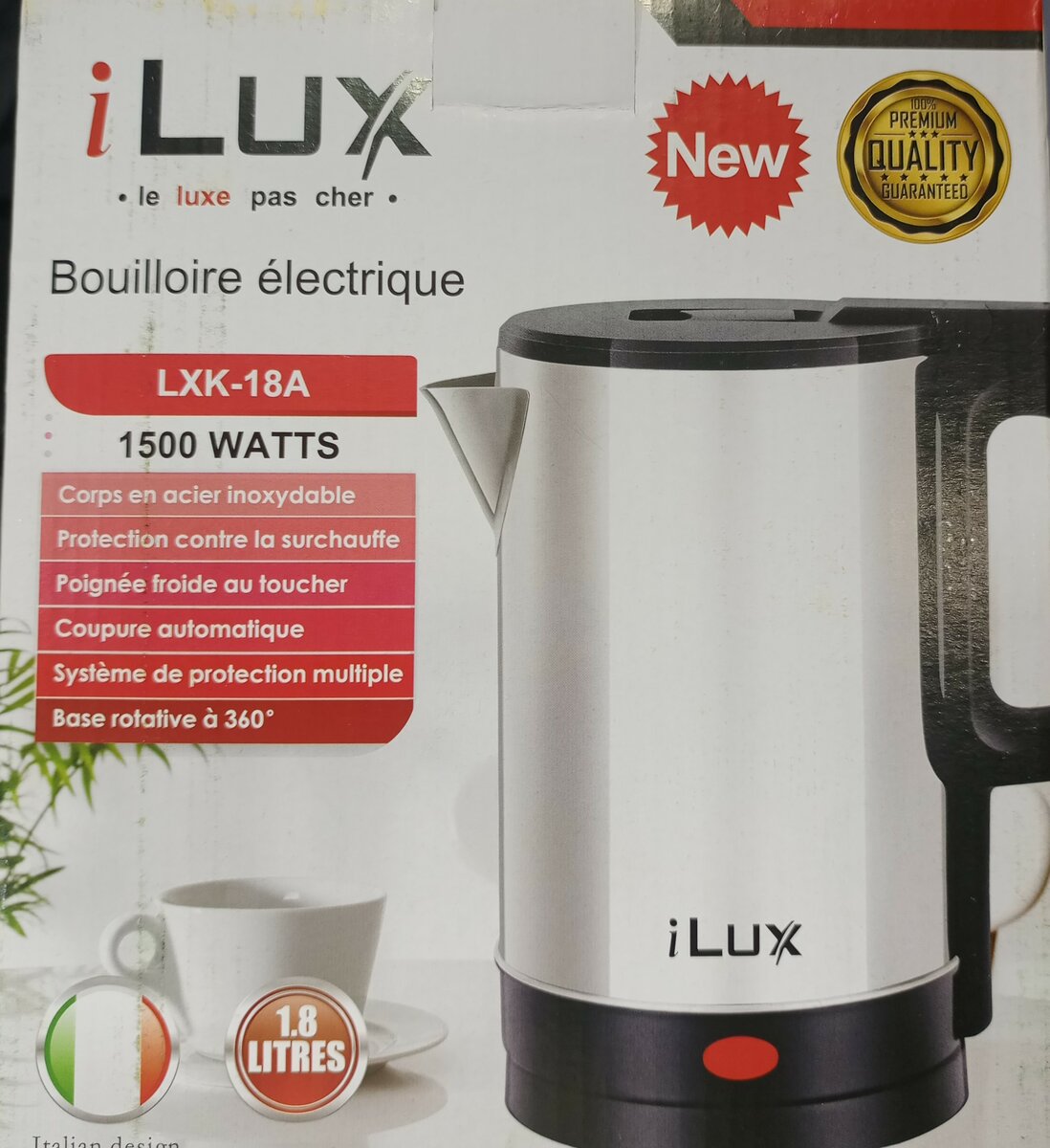 Bouilloire Électrique Inox 1.8L