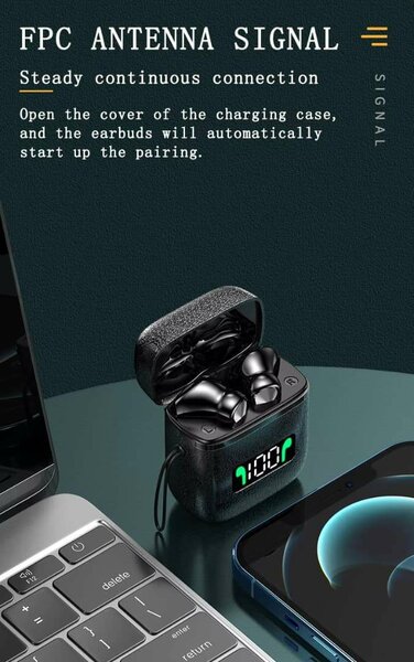 Écouteurs sans fil écran LED