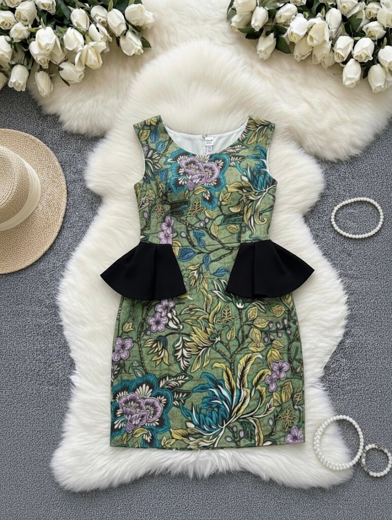 Robe élégante à motifs floraux