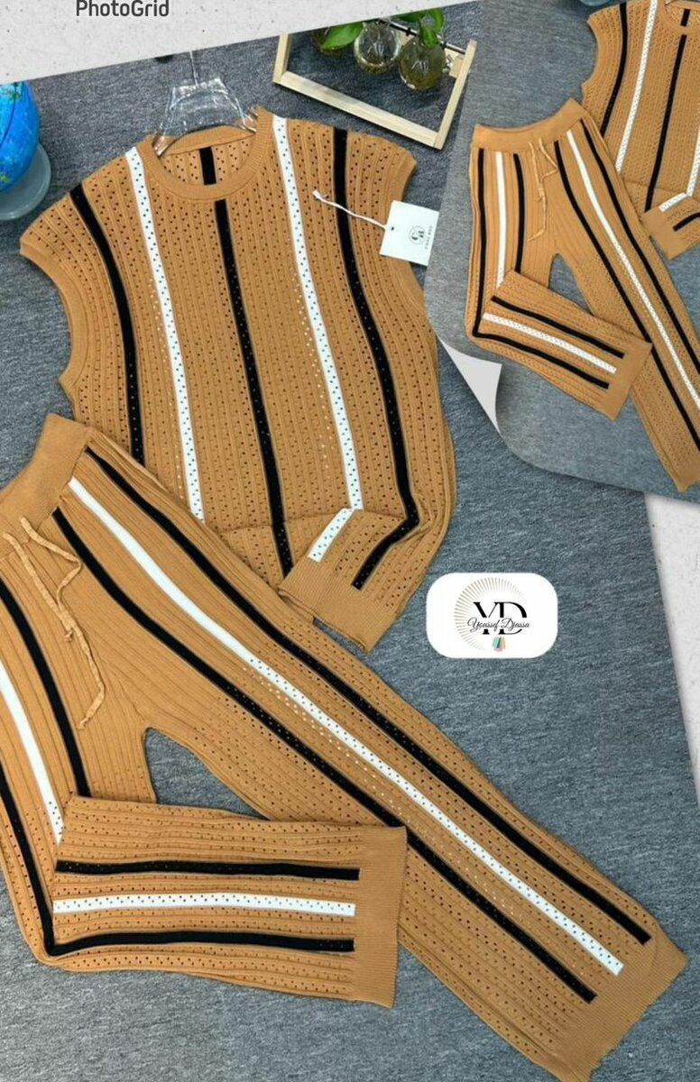 Ensemble Tricoté Rayé Homme