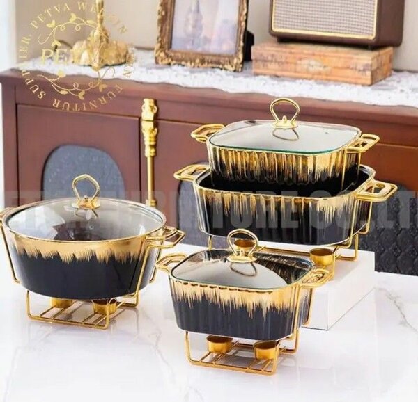 Ensemble de plats à servir en verre PETVA