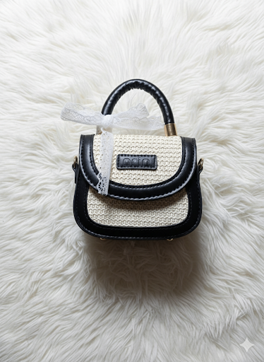 Sac à main en cuir et tissu