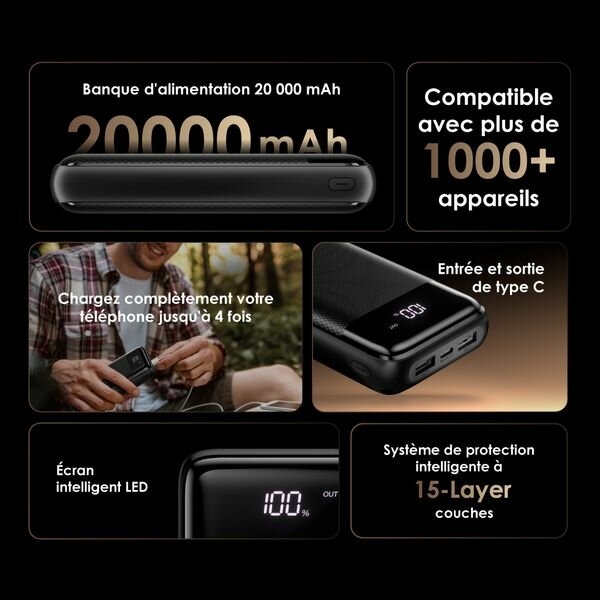 Batterie externe Oraimo 20000mAh