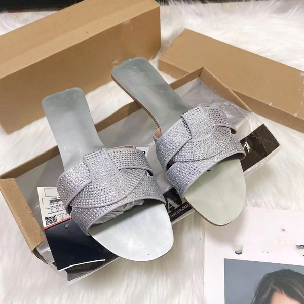 Stoned ladies fashion slippers