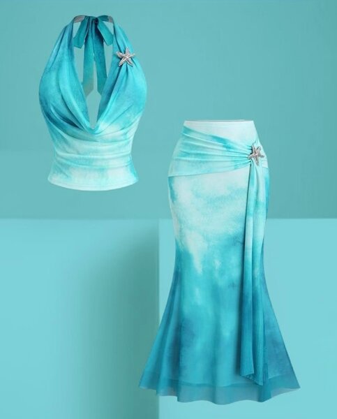 Ensemble bleu mer élégant