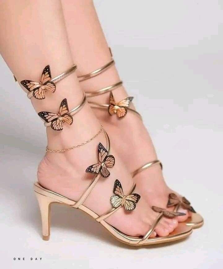 Butterfly coiled heels