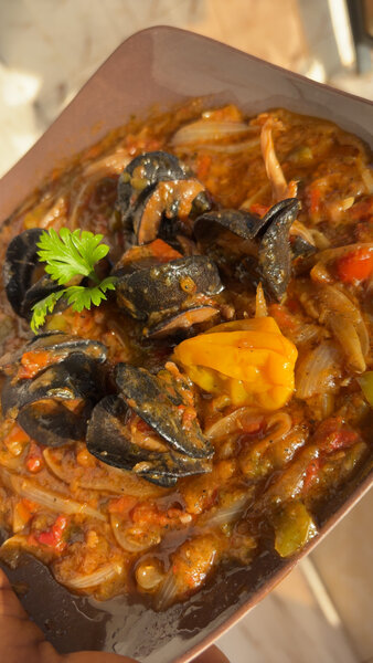 Escargots sautés et Foufou