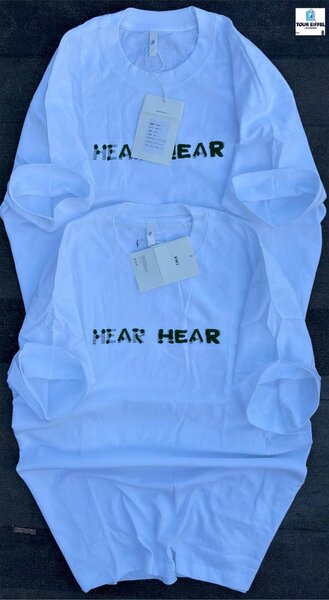 T-shirt blanc "HEAR HEAR"