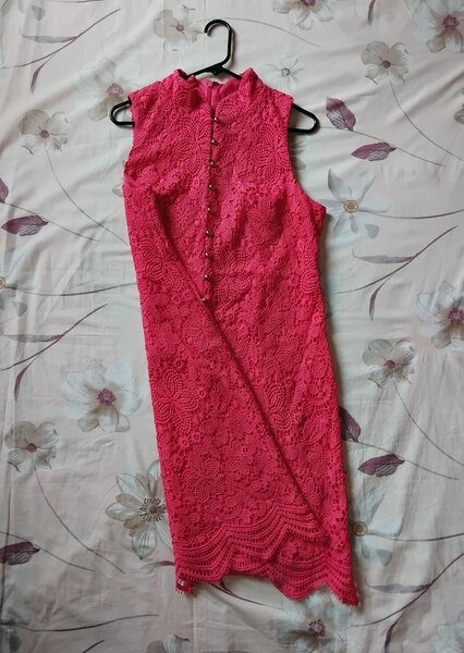 Hot Pink Lace Dress, USA Size 12